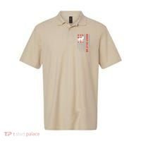 American Flag Border Collie Dad Gift Dog Paw Print Patriotic Polo thumb 0