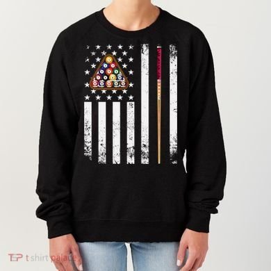 American Flag Billiard Vintage Pool Player Snooker Gift Women's Sweatshirt