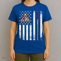 American Flag Billiard Vintage Pool Player Snooker Gift T-Shirt thumb 4