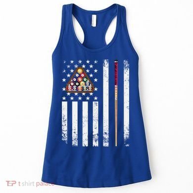 American Flag Billiard Vintage Pool Player Snooker Gift Women's Tank Top
