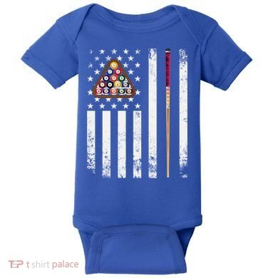 American Flag Billiard Vintage Pool Player Snooker Gift Baby Bodysuit