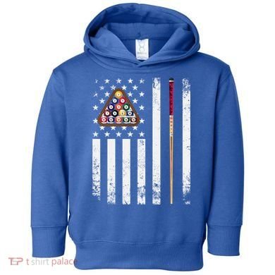 American Flag Billiard Vintage Pool Player Snooker Gift Toddler Hoodie