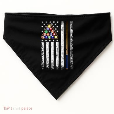 American Flag Billiard Vintage Pool Player USA-Made Doggie Bandana