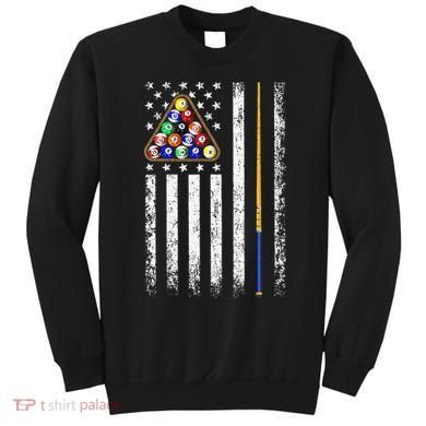American Flag Billiard Vintage Pool Player Sweatshirt