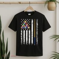 American Flag Billiard Vintage Pool Player T-Shirt thumb 2