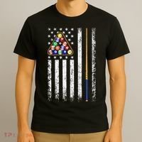 American Flag Billiard Vintage Pool Player T-Shirt thumb 3