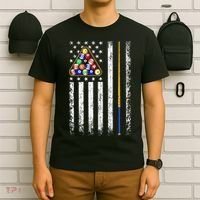 American Flag Billiard Vintage Pool Player T-Shirt thumb 6