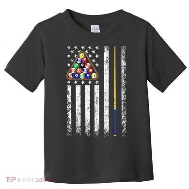 American Flag Billiard Vintage Pool Player Toddler T-Shirt