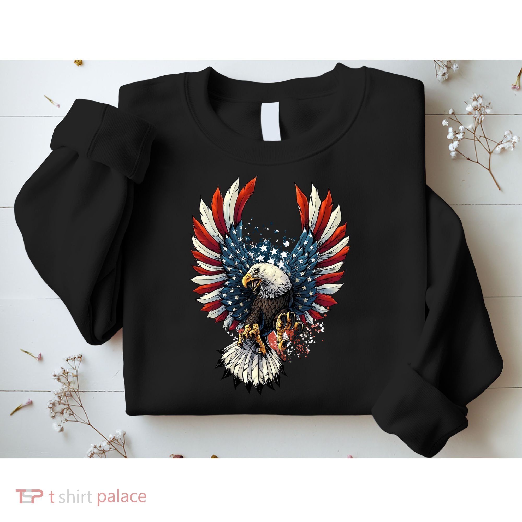 American Flag Bald Eagle 4th Of July USA Patriotic Sweatshirt