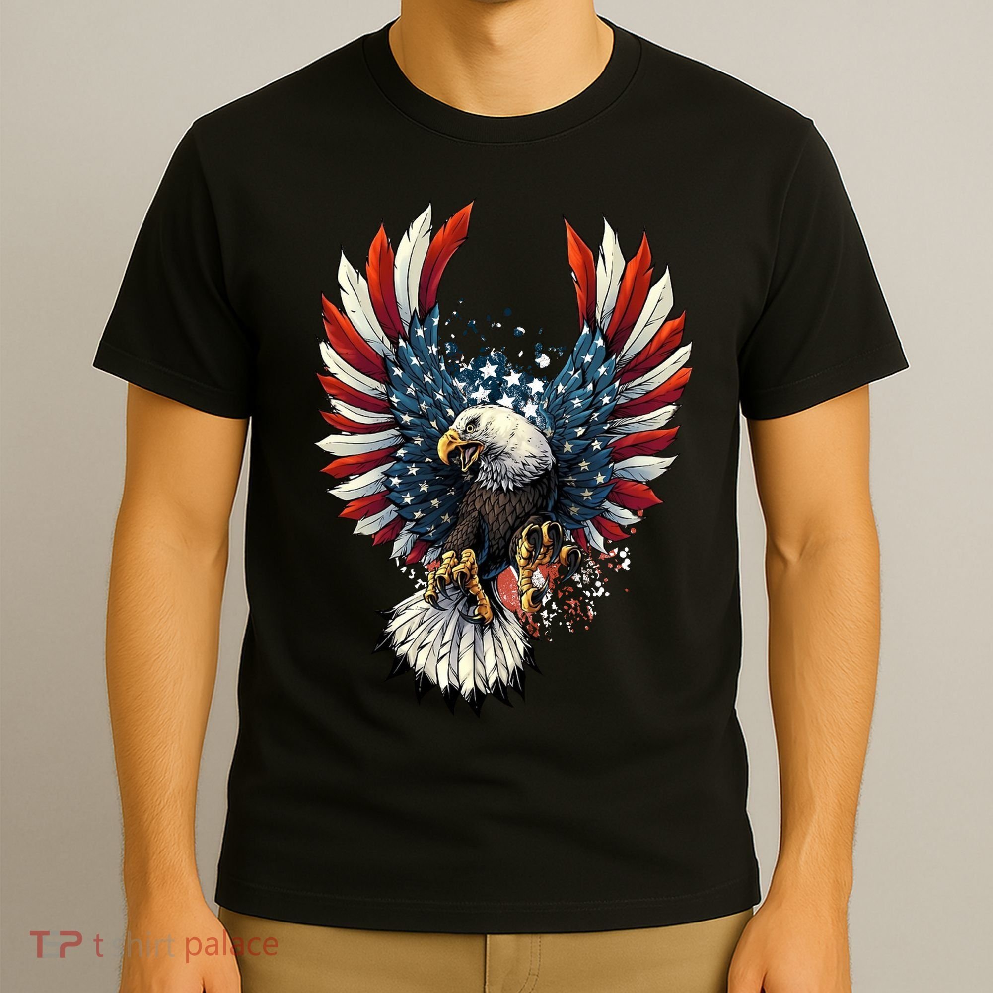 American Flag Bald Eagle 4th Of July USA Patriotic T-Shirt