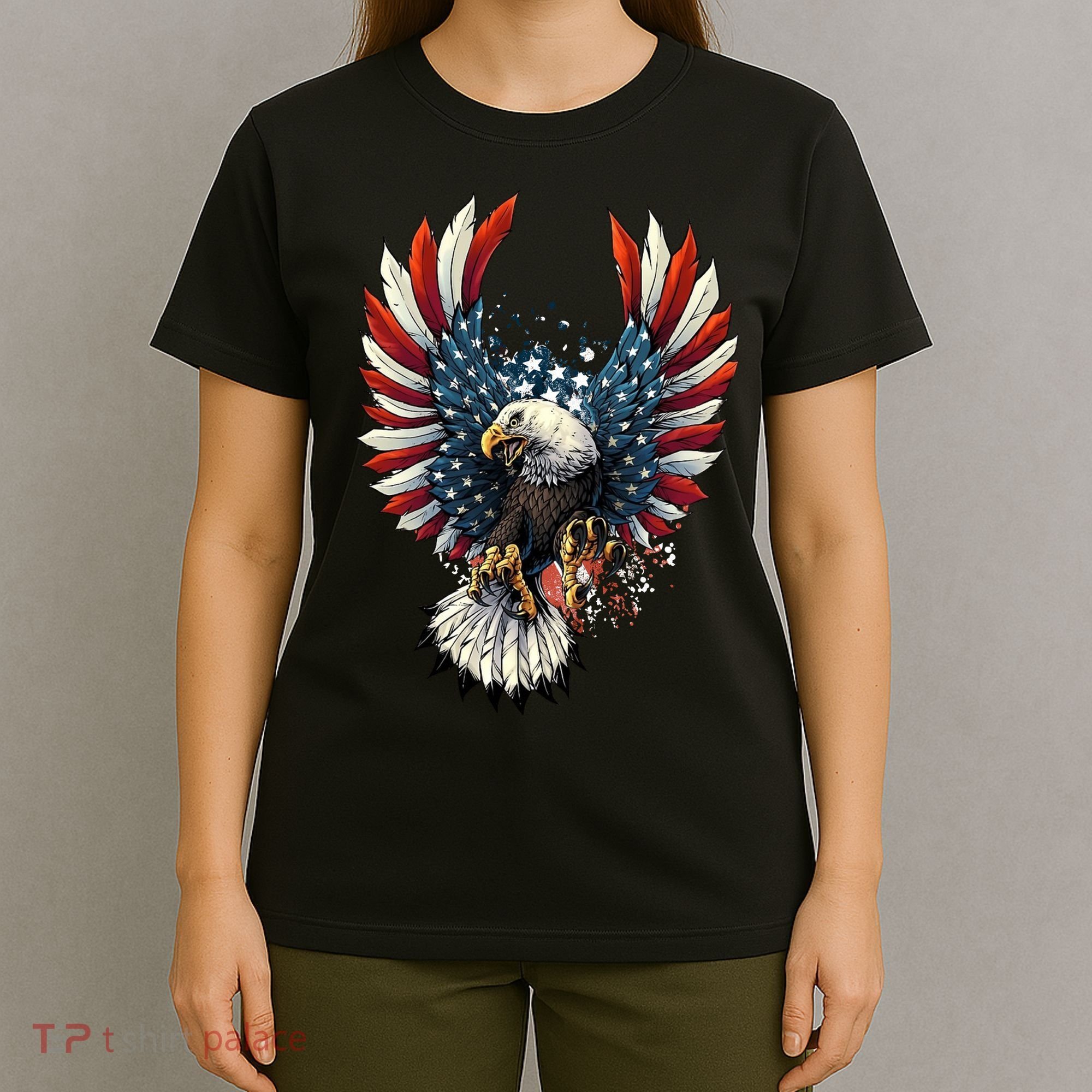 American Flag Bald Eagle 4th Of July USA Patriotic T-Shirt