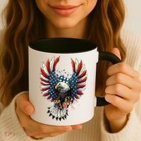 American Flag Bald Eagle 4th Of July USA Patriotic Coffee Mug thumb 3