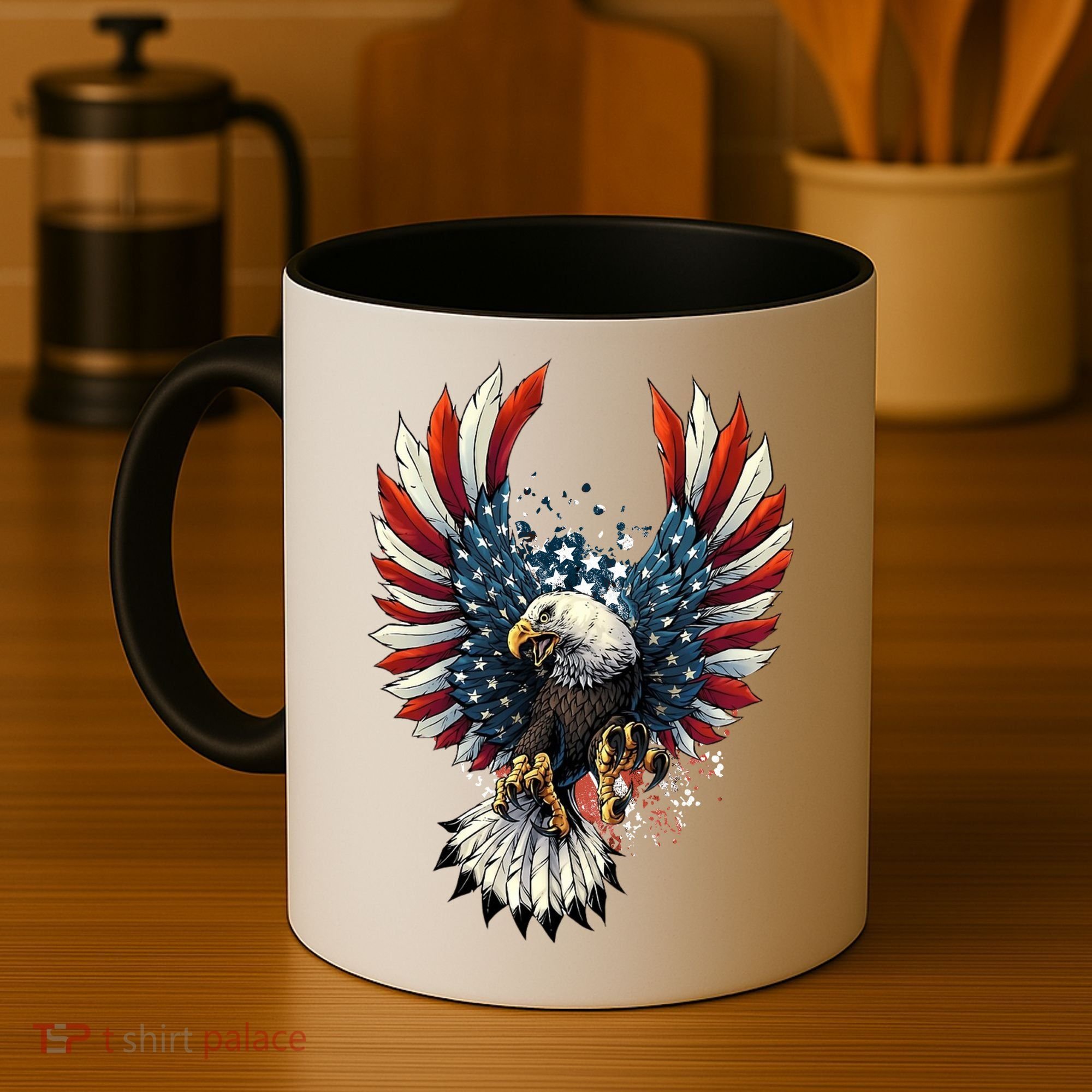 American Flag Bald Eagle 4th Of July USA Patriotic Coffee Mug