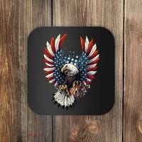 American Flag Bald Eagle 4th Of July USA Patriotic Coaster thumb 0