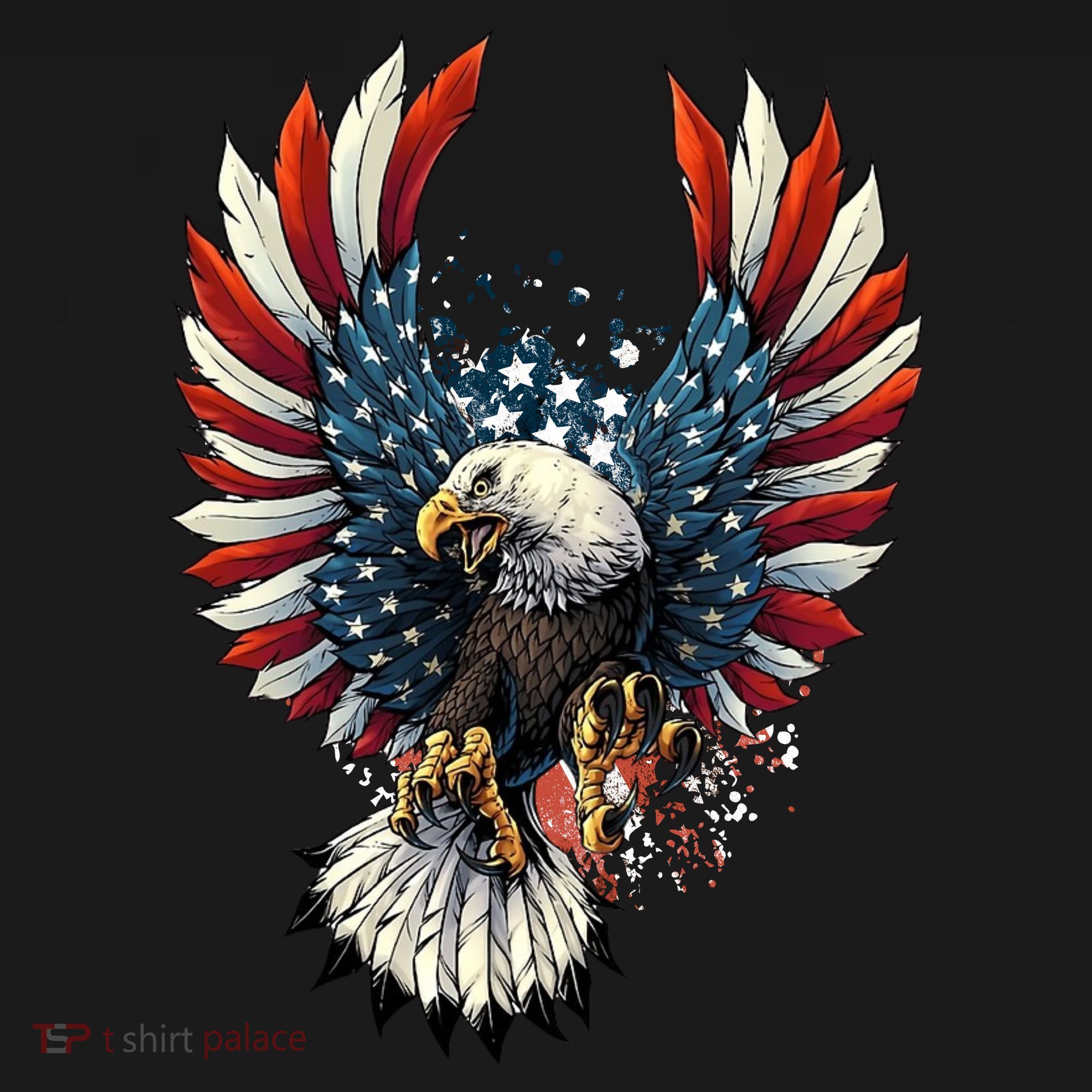 American Flag Bald Eagle 4th Of July USA Patriotic Polo