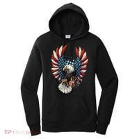 American Flag Bald Eagle 4th Of July USA Patriotic Women's Hoodie thumb 0