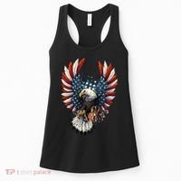 American Flag Bald Eagle 4th Of July USA Patriotic Women's Tank Top thumb 0