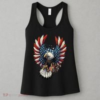 American Flag Bald Eagle 4th Of July USA Patriotic Women's Tank Top thumb 3