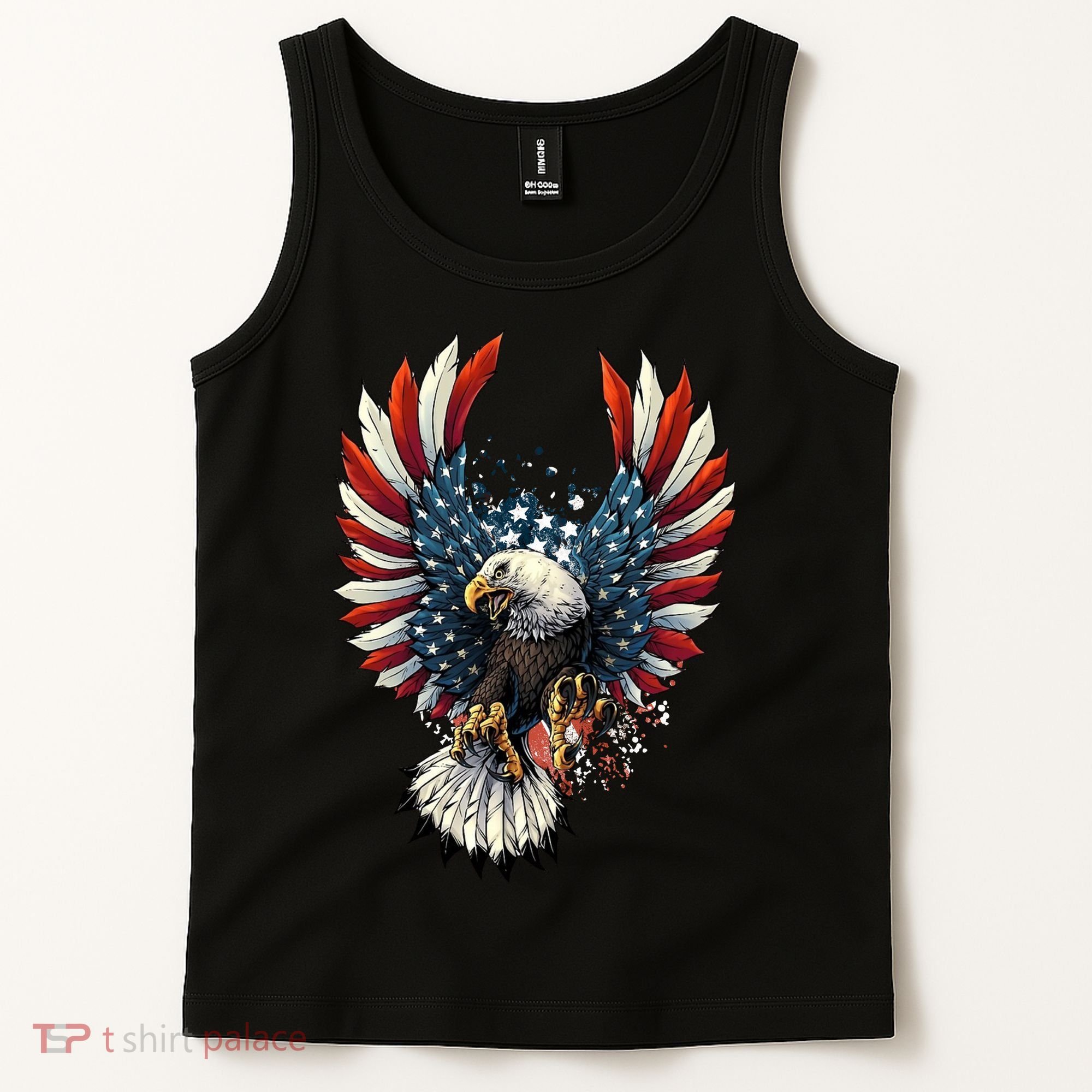 American Flag Bald Eagle 4th Of July USA Patriotic Tank Top