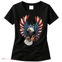 American Flag Bald Eagle 4th Of July USA Patriotic Women's T-Shirt thumb 0