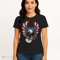 American Flag Bald Eagle 4th Of July USA Patriotic Women's T-Shirt thumb 4