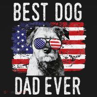 American Flag Best Dog Dad Ever Border Terrier Usa Apron thumb 3