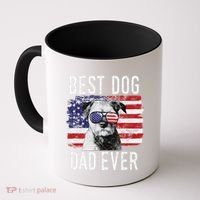 American Flag Best Dog Dad Ever Border Terrier Usa Coffee Mug thumb 0