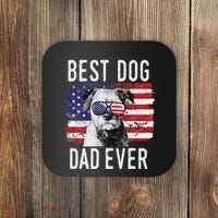 American Flag Best Dog Dad Ever Border Terrier Usa Coaster thumb 0