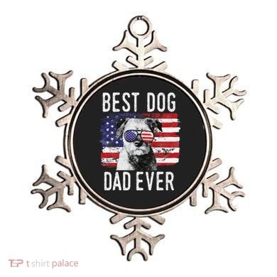 American Flag Best Dog Dad Ever Border Terrier Usa Ornament