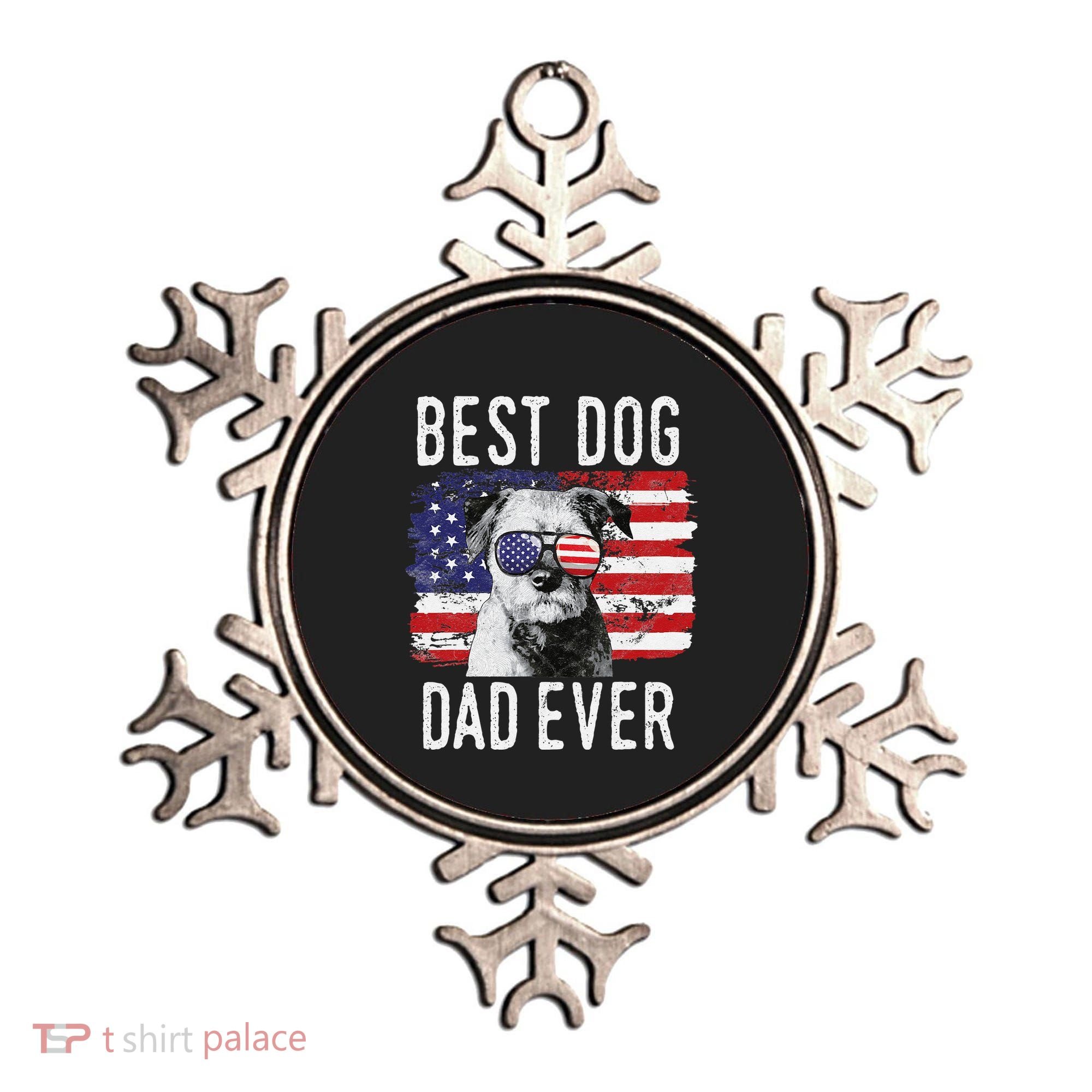 American Flag Best Dog Dad Ever Border Terrier Usa Ornament