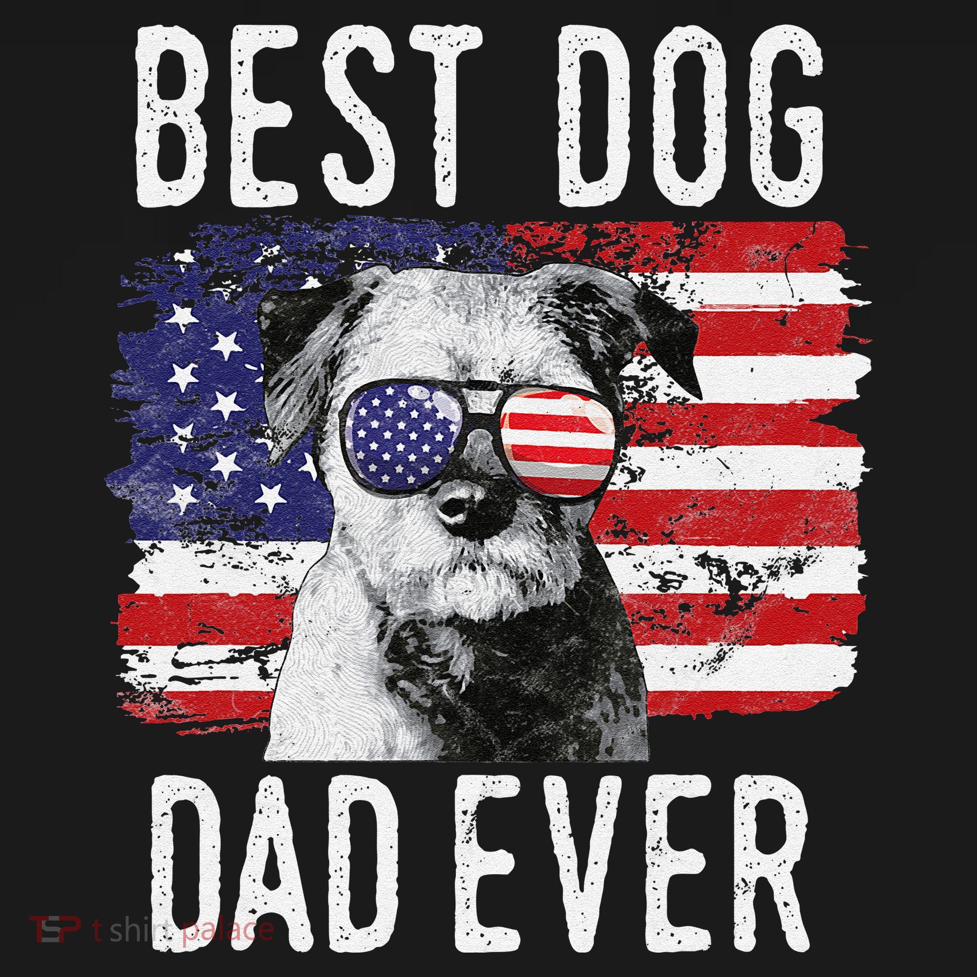American Flag Best Dog Dad Ever Border Terrier Usa Ornament