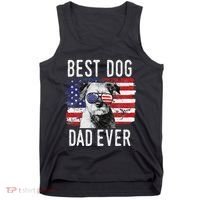 American Flag Best Dog Dad Ever Border Terrier Usa Tank Top thumb 0