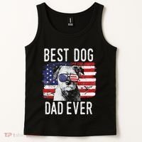 American Flag Best Dog Dad Ever Border Terrier Usa Tank Top thumb 2