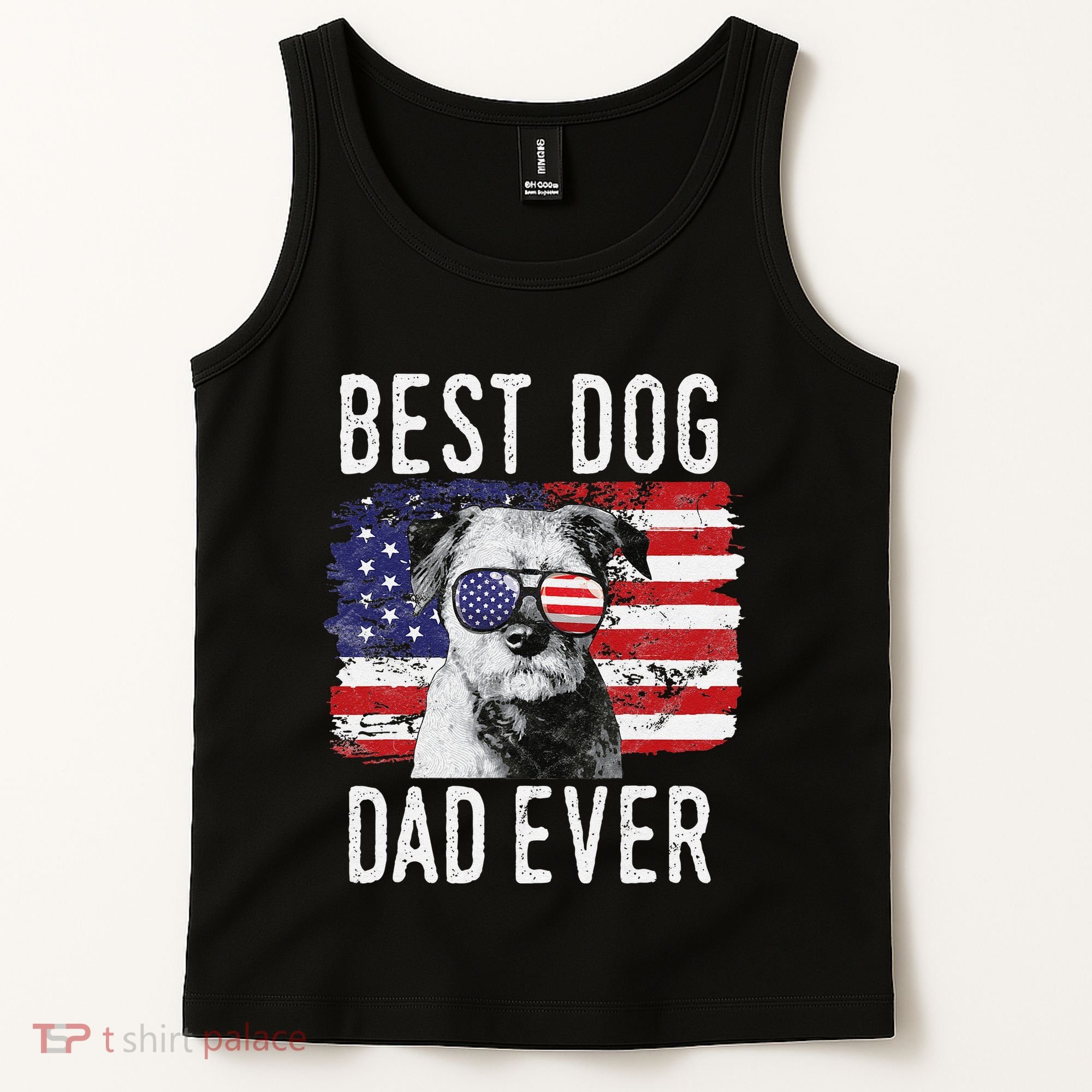 American Flag Best Dog Dad Ever Border Terrier Usa Tank Top