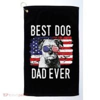 American Flag Best Dog Dad Ever Border Terrier Usa Golf Towel thumb 0