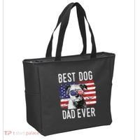 American Flag Best Dog Dad Ever Border Terrier Usa Tote Bag thumb 2