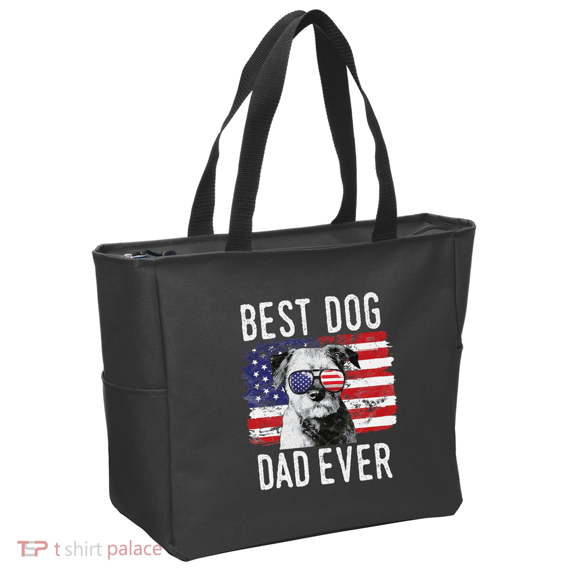 American Flag Best Dog Dad Ever Border Terrier Usa Tote Bag