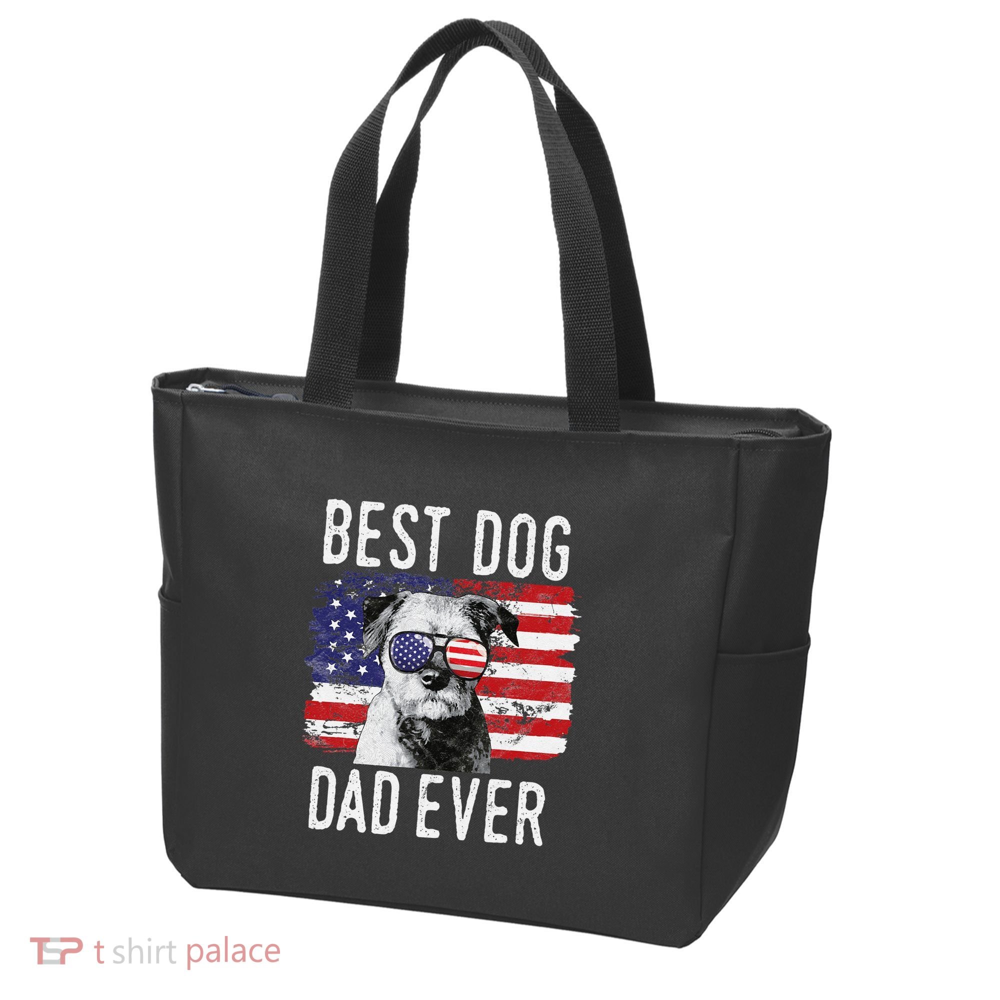 American Flag Best Dog Dad Ever Border Terrier Usa Tote Bag