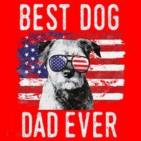 American Flag Best Dog Dad Ever Border Terrier Usa Santa Hat thumb 1