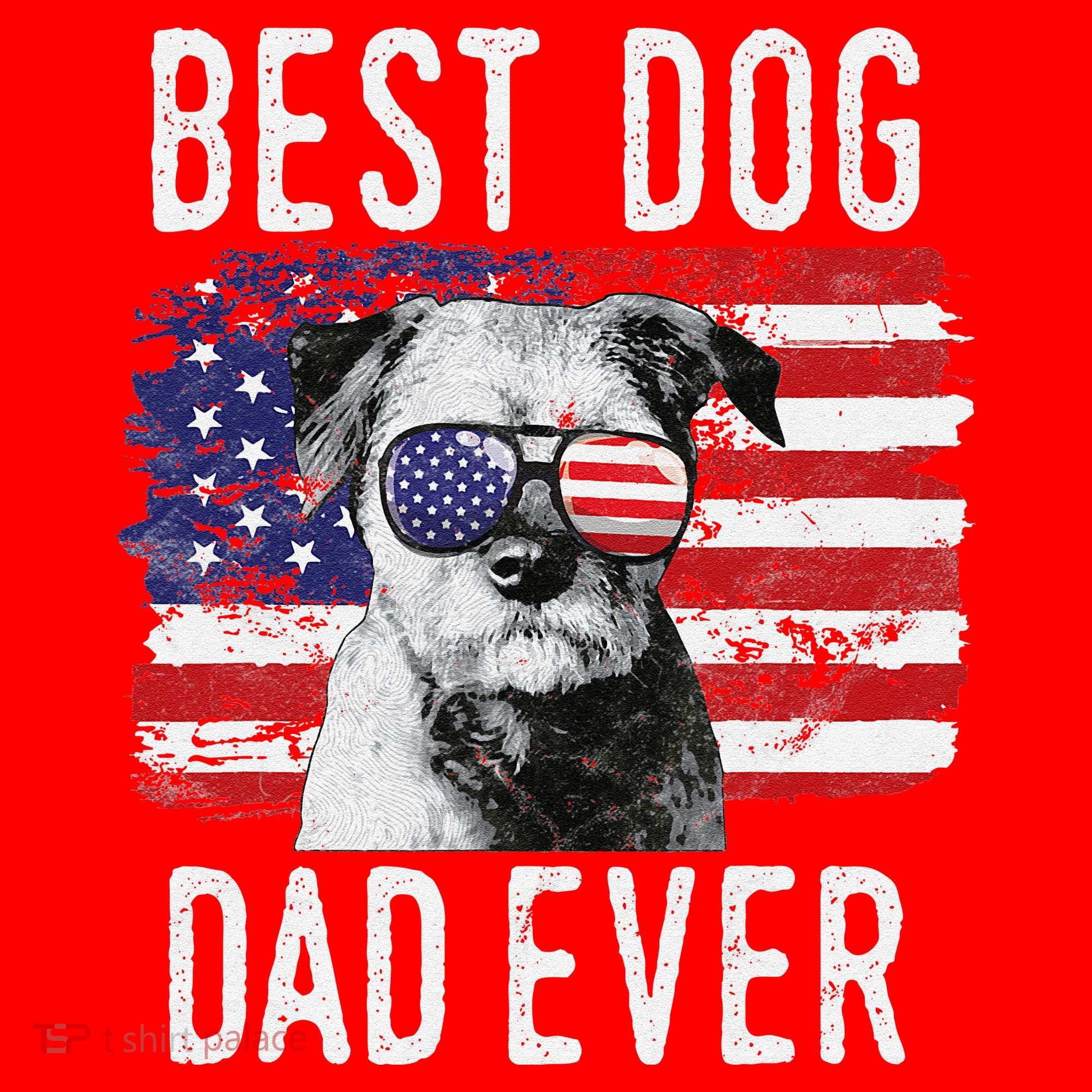 American Flag Best Dog Dad Ever Border Terrier Usa Santa Hat