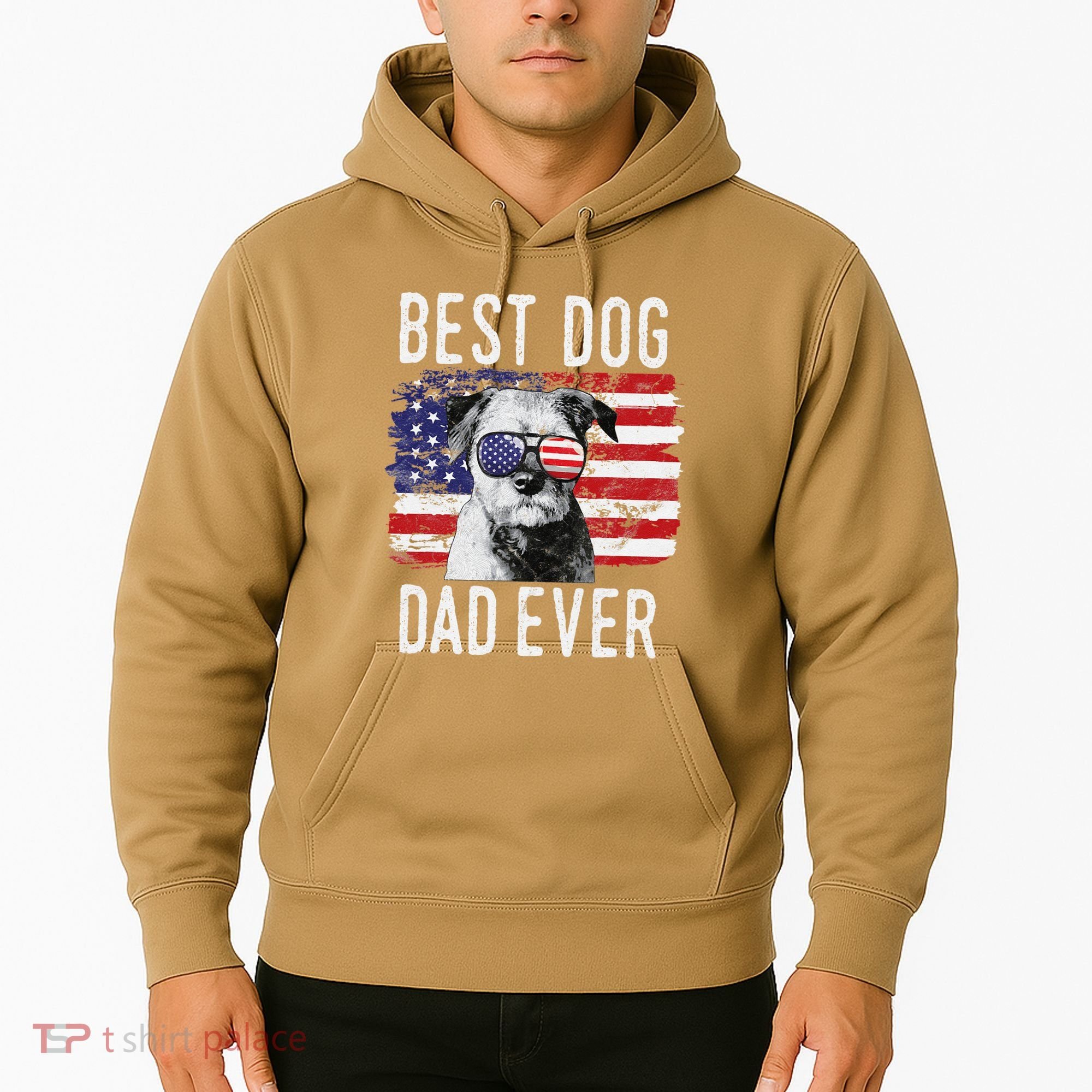 American Flag Best Dog Dad Ever Border Terrier Usa Hoodie