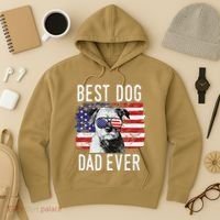 American Flag Best Dog Dad Ever Border Terrier Usa Hoodie thumb 3