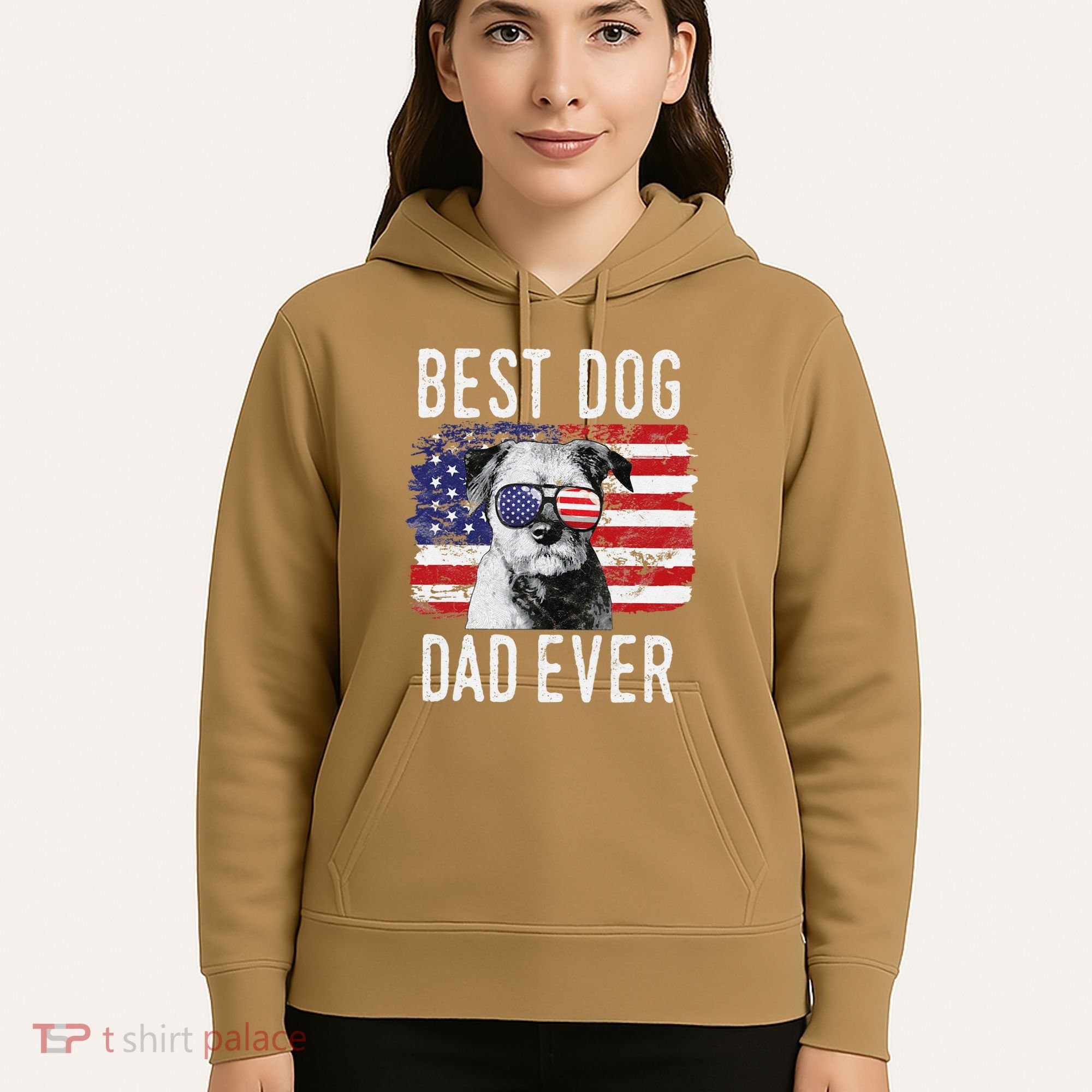 American Flag Best Dog Dad Ever Border Terrier Usa Hoodie