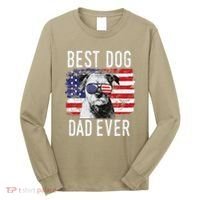 American Flag Best Dog Dad Ever Border Terrier Usa Long Sleeve Shirt thumb 0