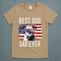 American Flag Best Dog Dad Ever Border Terrier Usa T-Shirt thumb 5