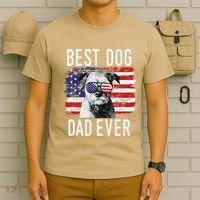 American Flag Best Dog Dad Ever Border Terrier Usa T-Shirt thumb 6