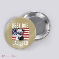 American Flag Best Dog Dad Ever Border Terrier Usa Button thumb 0