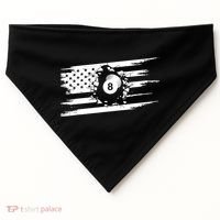 American Flag Billiards Cute Billiards Player Gift USA-Made Doggie Bandana thumb 0