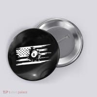 American Flag Billiards Cute Billiards Player Gift Button thumb 0