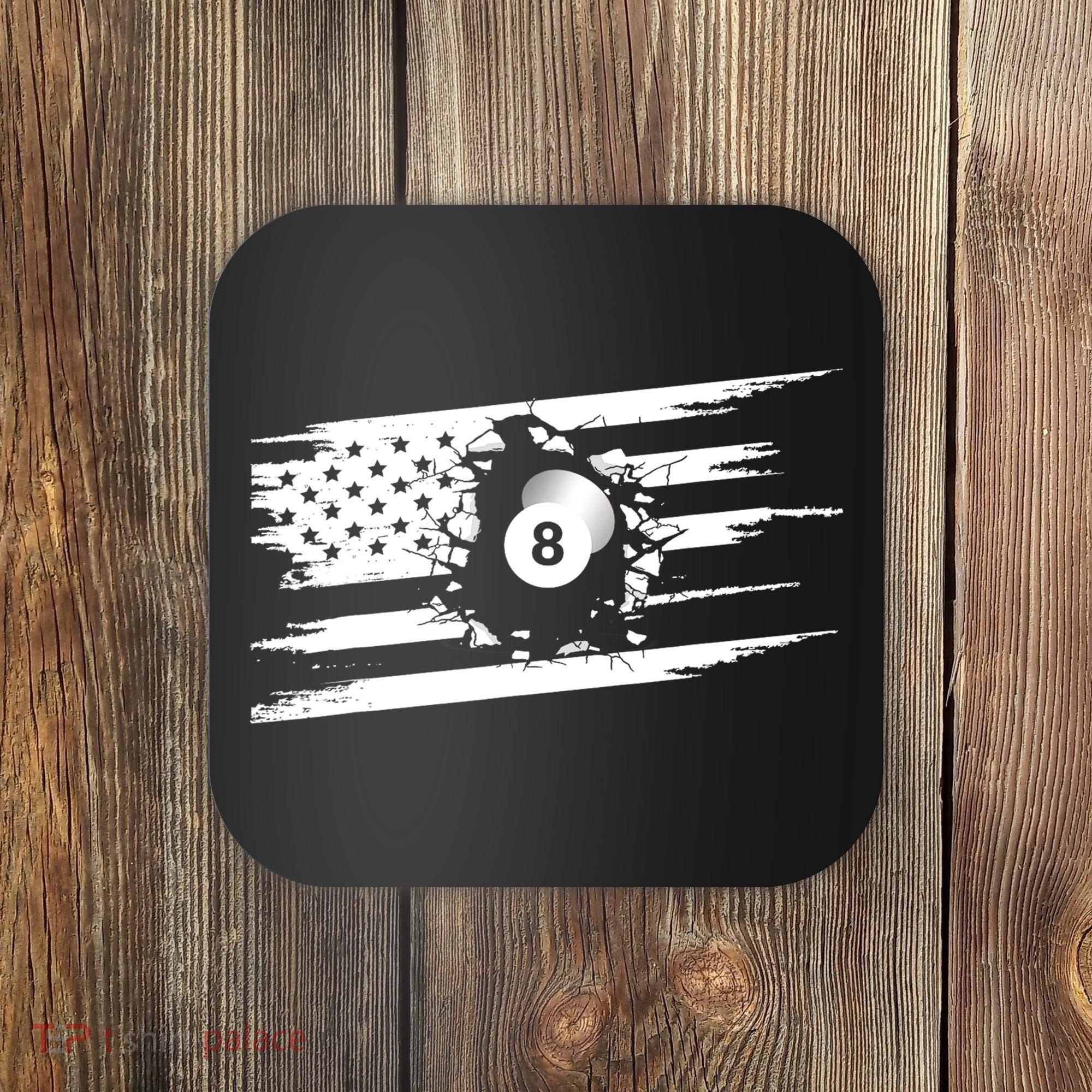 American Flag Billiards Cute Billiards Player Gift Coaster